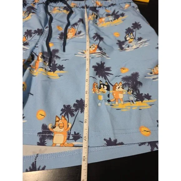 Bluey Swim Trunks Youth XL NWT Blue Cartoon Character Swim Shorts New - Picture 7 of 8